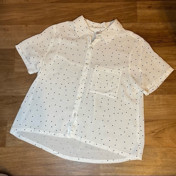 Woman’s Button Down Polka Dot Blouse - Picture 3 of 5